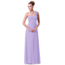 Vintage One Shoulder Floor Length Chiffon Bridesmaid Dresses for Spring