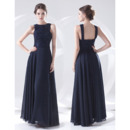 Formal and Elegant Sheath Floor Length Chiffon Evening/ Prom Dresses