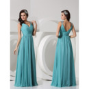 Inexpensive Sheath V-Neck Floor Length Chiffon Evening/ Prom Dresses