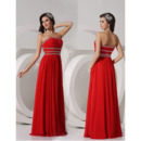 Sheath Strapless Floor Length Chiffon Evening Dresses for Winter Prom