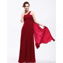 Sexy Empire One Shoulder Chiffon Floor Length Evening/ Prom Dresses