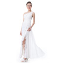 Inexpensive One Shoulder Split Chiffon Long Evening/ Prom Dresses