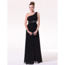 Sheath One Shoulder Chiffon Floor Length Evening/ Prom Dresses