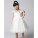 A-Line Spaghetti Straps Knee Length Flower Girl Dresses