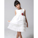 A-Line Knee Length First Communion/ Flower Girl Dresses