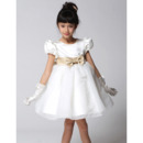 Ball Gown Short Satin First Communion/ Flower Girl Dresses