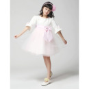 Half Sleeves Knee Length First Communion/ Flower Girl Dresses