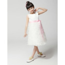 A-Line Knee Length Ruffle First Communion/ Flower Girl Dresses