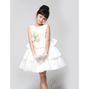 A-Line Short Taffeta Tiered First Communion/ Flower Girl Dresses