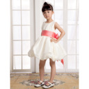 A-Line Short Satin First Communion/ Flower Girl Dresses