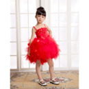 Ball Gown Spaghetti Straps Short Flower Girl Dresses