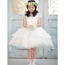 A-Line Knee Length Satin Organza Flower Girl Dresses