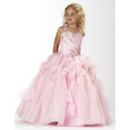 Ball Gown Straps Floor Length Satin Flower Girl Dresses