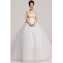 Strapless Ball Gown Floor Length Taffeta Dresses for Winter Wedding