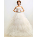 Custom Feather Ruffle Ball Gown Sweetheart Floor Length Wedding Dresses