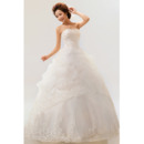 Elegant Organza Ball Gown Sweetheart Floor Length Wedding Dresses