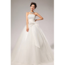 Custom Ball Gown Strapless Floor Length Organza Wedding Dresses
