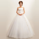 Ball Gown Strapless Floor Length Organza Dresses for Winter Wedding