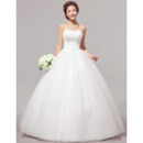 Custom Beaded Ball Gown Sweetheart Floor Length Organza Wedding Dresses