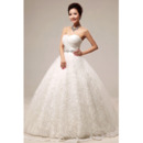 Floral Ball Gown Sweetheart Floor Length Organza Wedding Dresses
