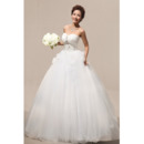 Custom Ball Gown Sweetheart Floor Length Satin Wedding Dresses
