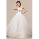 Custom Ball Gown Sweetheart Floor Length Satin Organza Wedding Dresses