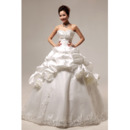 Custom Pick-Up Skirt Ball Gown Sweetheart Floor Length Wedding Dresses