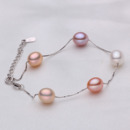 Gorgeous Multicolor 8 - 9mm Freshwater Drop Bridal Pearl Bracelet