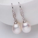 White 9 - 9.5mm Freshwater Drop Bridal Pearl Earring Set