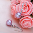 White/ Pink/ Purple 8 - 8.5mm Freshwater Round Pearl Earring Set