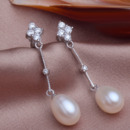 White/ Purple/ Pink 8.5 - 9.5mm Freshwater Drop Pearl Earring Set