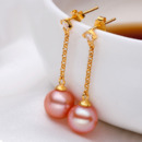 Discount Pink/ White 8 - 9mm Freshwater Round Pearl Earring Set