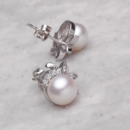 Purple/ Pink/ White 7.5 - 8.5mm Freshwater Off-Round Pearl Earring Set