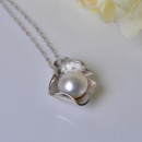 Inexpensive White 11 - 12mm Off-Round Freshwater Natural Pearl Pendants