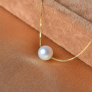 Gorgeous White 9 - 9.5mm Round Freshwater Natural Pearl Pendants