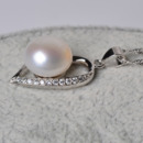 Inexpensive White 11 - 12mm Off-Round Freshwater Natural Pearl Pendants