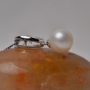 Elegant White 8 - 11mm Round Freshwater Natural Pearl Pendants