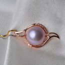 Elegant Purple 12 - 13mm Off-Round Freshwater Natural Pearl Pendants