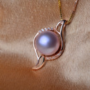 Elegant Purple 12 - 13mm Off-Round Freshwater Natural Pearl Pendants