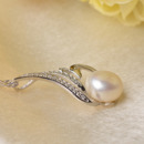 Elegant White Off-Round 10.5 - 11mm Freshwater Natural Pearl Pendants