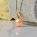 Stunning Golden Round 10 - 10.5mm Freshwater Natural Pearl Pendants