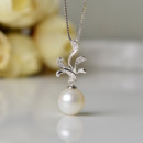 Stunning White Round 8 - 11mm Freshwater Natural Pearl Pendants