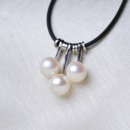 Inexpensive White Off-Round 7 - 8mm Freshwater Natural Pearl Pendants