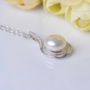 Gorgeous White Off-Round 11.5-12mm Freshwater Natural Pearl Pendants