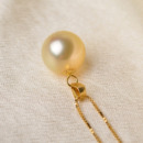 Gorgeous Golden Round 10-12mm Freshwater Natural Pearl Pendants