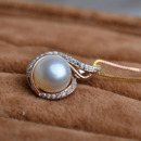 Inexpensive Golden Off-Round 9.5-10mm Freshwater Natural Pearl Pendants