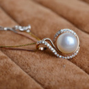 Inexpensive Golden Off-Round 9.5-10mm Freshwater Natural Pearl Pendants