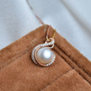 Inexpensive Golden Off-Round 9.5-10mm Freshwater Natural Pearl Pendants