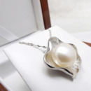 Elegant White Off-Round 11-12mm Freshwater Natural Pearl Pendants