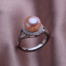 Affordable Pink 10.5 - 11mm Freshwater Off-Round Bridal Pearl Ring